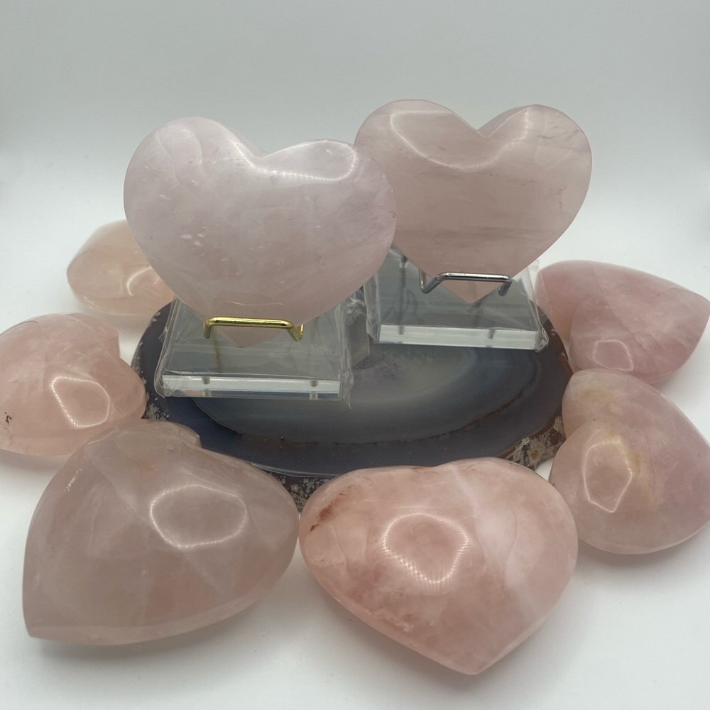 Rose Quartz Heart Single with Stand